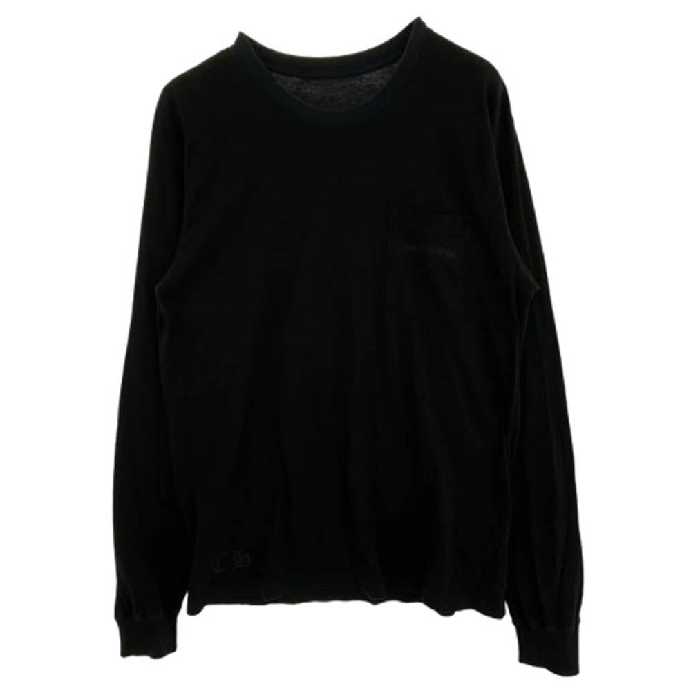 CHROME HEARTS クロムハーツ（原本無） Striped Dagger L/S TEE ストライプ ダガー ロングスリーブ 長袖 Tシャツ ブラック ブラック系 L【中古】