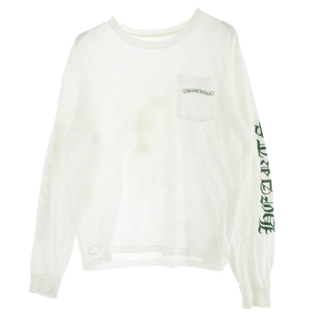 CHROME HEARTS クロムハーツ（原本無） Back Cemetery Cross Tee バック セメタリー クロス 長袖 Tシャツ ホワイト ホワイト系 L【中古】