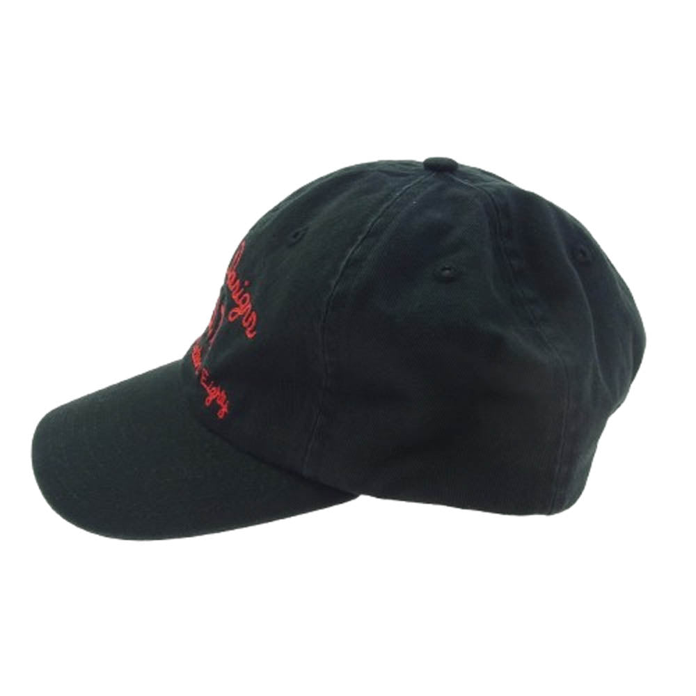 STUSSY ステューシー I.S.T ステッチデザイン 6パネル キャップ 帽子 ブラック系【中古】