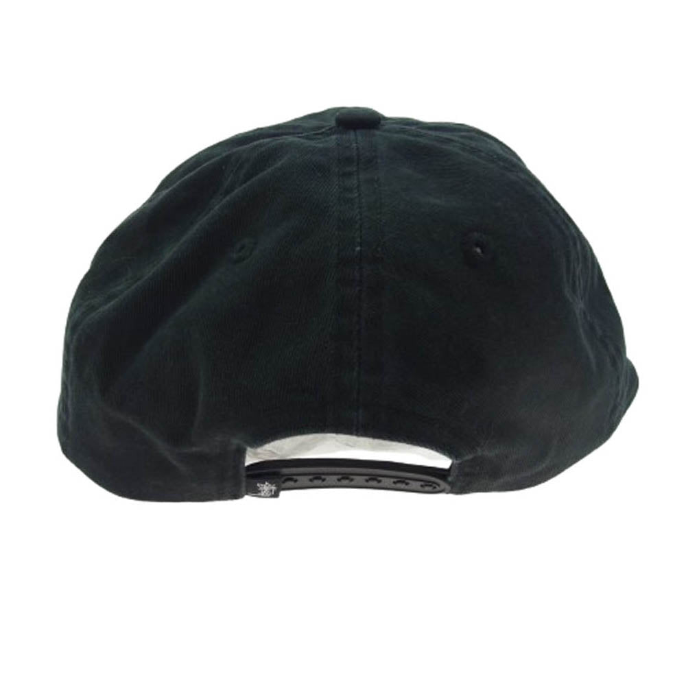 STUSSY ステューシー I.S.T ステッチデザイン 6パネル キャップ 帽子 ブラック系【中古】