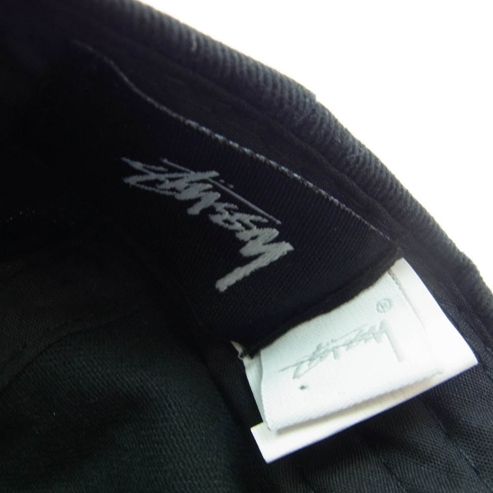STUSSY ステューシー I.S.T ステッチデザイン 6パネル キャップ 帽子 ブラック系【中古】