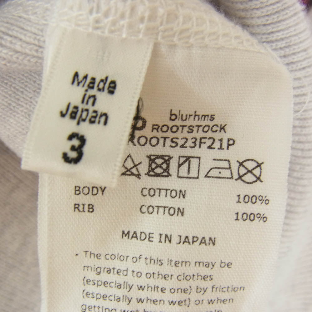 blurhms ブラームス bROOTS23F21P IT PRINT Sweat Crew-neck プリント  スウェット クルーネック プルオーバー グレー系 3【中古】