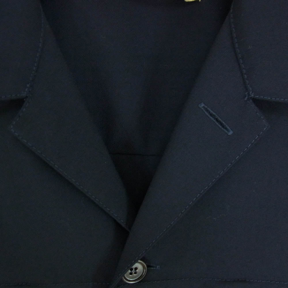 MARNI マルニ CUMU0215A0 トロピカル ウール オープンカラー 半袖 シャツ カットオフ ネイビー系 46【中古】