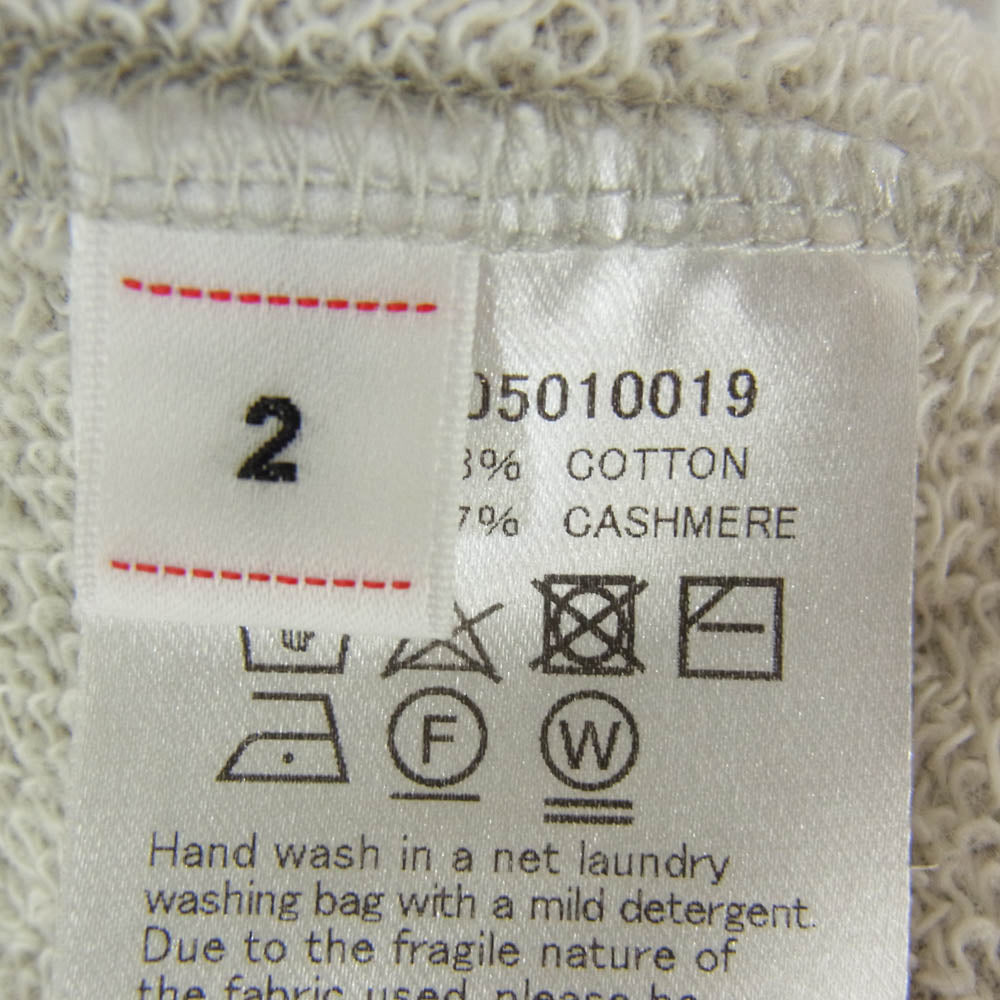 VISVIM ビズビム 21AW 0121205010019 JUMBO HOODIE ジャンボ プルオーバー パーカー カシミヤ混 スウェット フーディ グレー系 2【中古】