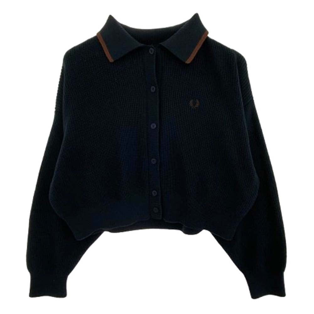 FRED PERRY フレッドペリー FZ7259 Ray BEAMS レイビームス別注 Tipped Collar Cardigan ティップド カラー ショート カーディガン ダークネイビー系 10【中古】