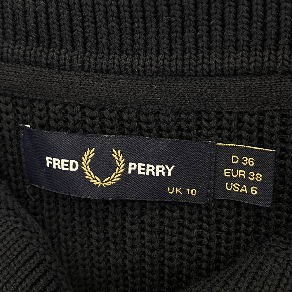 FRED PERRY フレッドペリー FZ7259 Ray BEAMS レイビームス別注 Tipped Collar Cardigan ティップド カラー ショート カーディガン ダークネイビー系 10【中古】