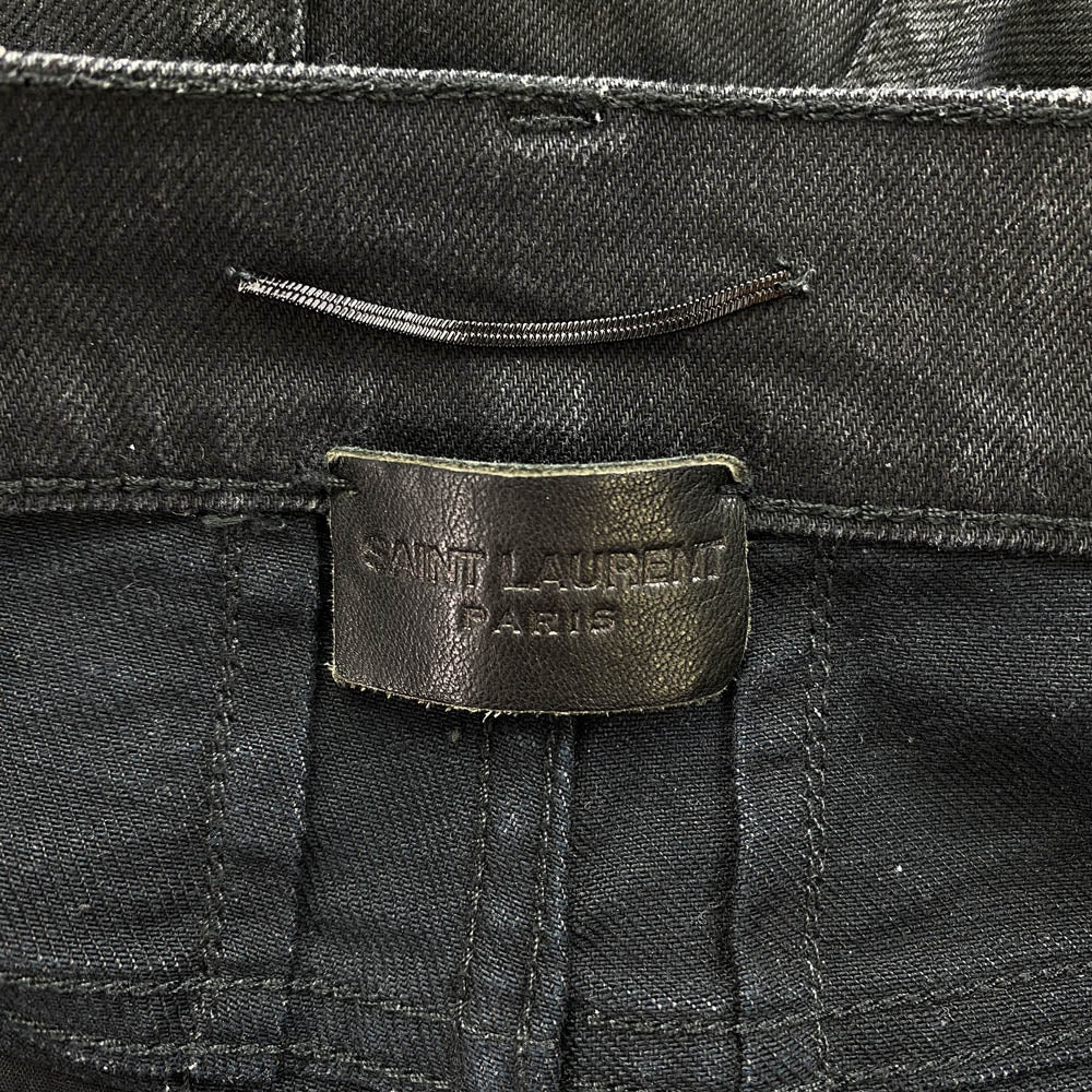 SAINT LAURENT サンローラン 397136 Y824K　 ブラック デニム ジーンズ ストレッチ スキニー パンツ ブラック系 30【中古】