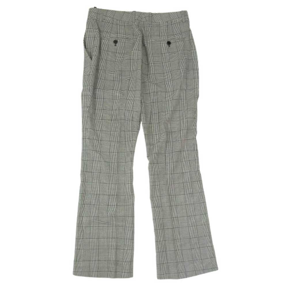 CELINE セリーヌ 23SS 2P032709T エディスリマン ウール フレア チェック センタープレス パンツ グレンチェック スラックス ブラック系 46【中古】