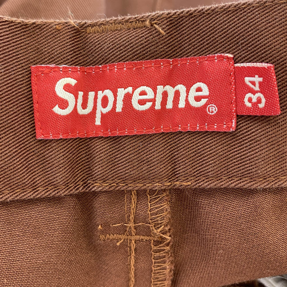 Supreme シュプリーム 21AW work pant ワークパンツ チノ パンツ ブラウン系 34【中古】