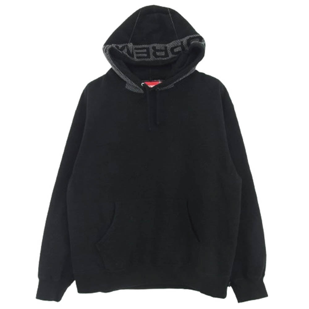 Supreme シュプリーム 24SS Jacquard Stripe Hooded Sweatshirt ジャガード ストライプ フーディー スウェット パーカー シャツ ブラック系 L【中古】