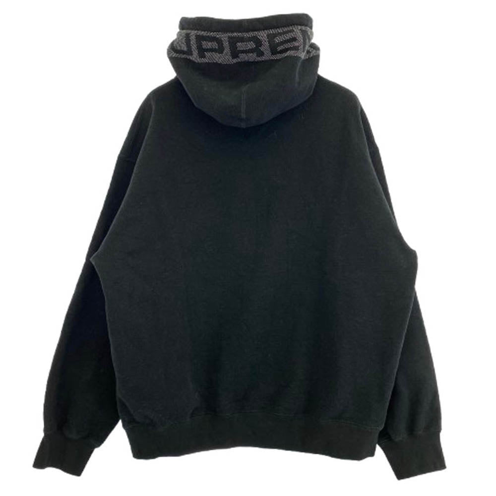 Supreme シュプリーム 24SS Jacquard Stripe Hooded Sweatshirt ジャガード ストライプ フーディー スウェット パーカー シャツ ブラック系 L【中古】