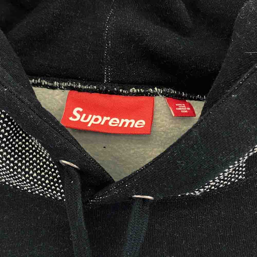Supreme シュプリーム 24SS Jacquard Stripe Hooded Sweatshirt ジャガード ストライプ フーディー スウェット パーカー シャツ ブラック系 L【中古】