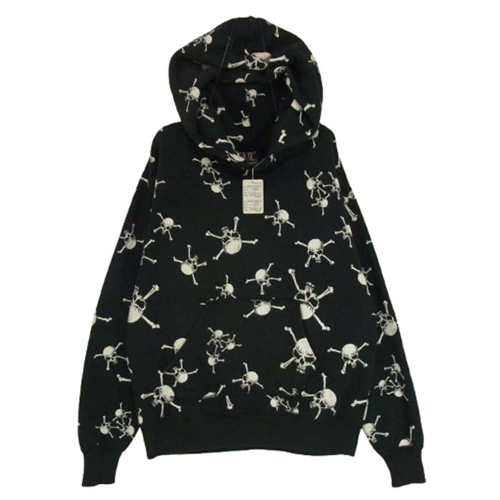 SAINT MICHAEL セントマイケル 23AW SM-A23-0000-C11 SA_CRW SWT SKULL スカル プリント プルオーバー パーカー ブラック系 M【極上美品】【中古】