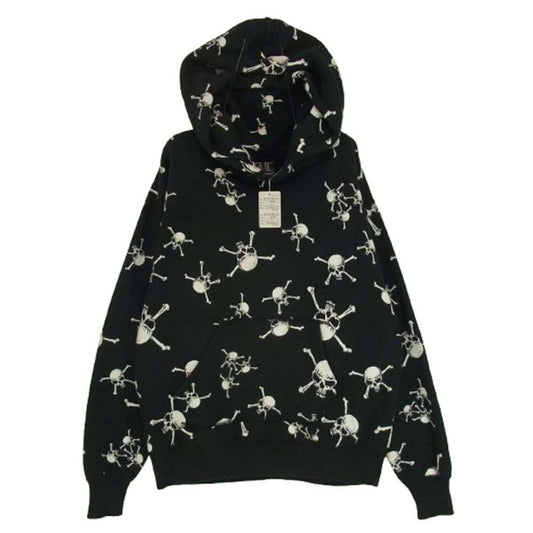 SAINT MICHAEL セントマイケル 23AW SM-A23-0000-C11 SA_CRW SWT SKULL スカル プリント プルオーバー パーカー ブラック系 M【極上美品】【中古】