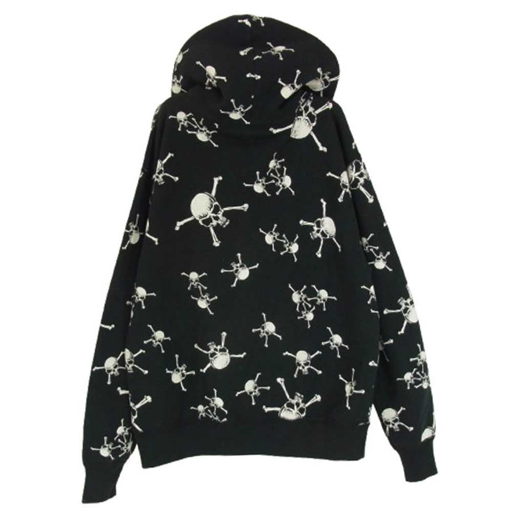 SAINT MICHAEL セントマイケル 23AW SM-A23-0000-C11 SA_CRW SWT SKULL スカル プリント プルオーバー パーカー ブラック系 M【極上美品】【中古】