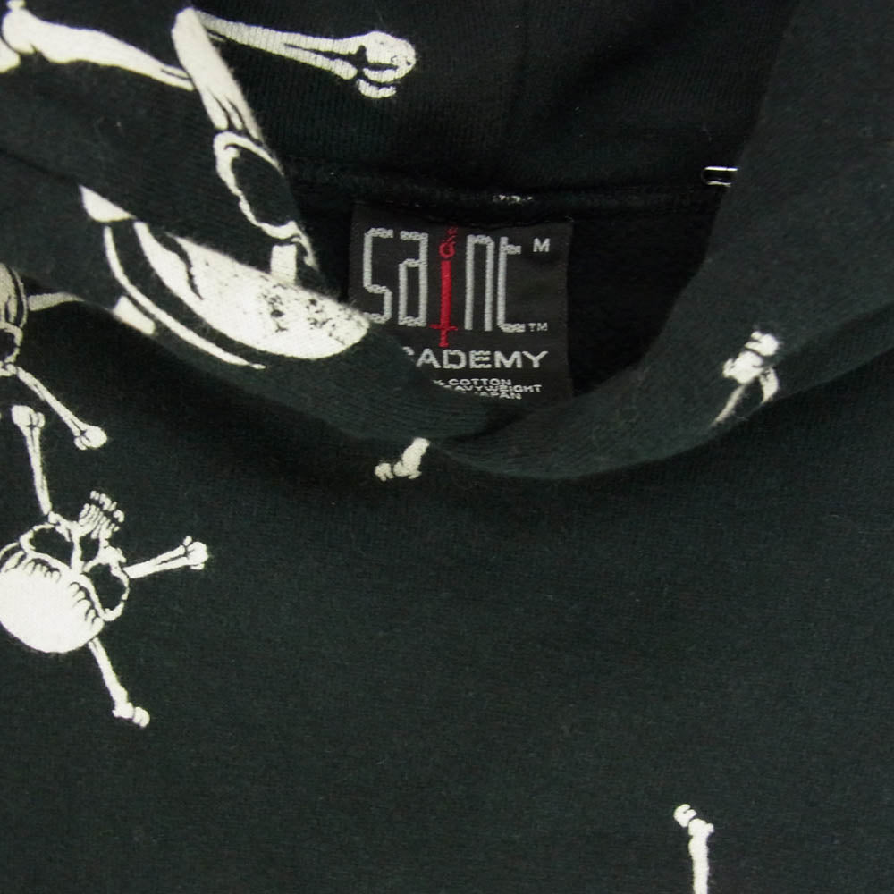 SAINT MICHAEL セントマイケル 23AW SM-A23-0000-C11 SA_CRW SWT SKULL スカル プリント プルオーバー パーカー ブラック系 M【極上美品】【中古】