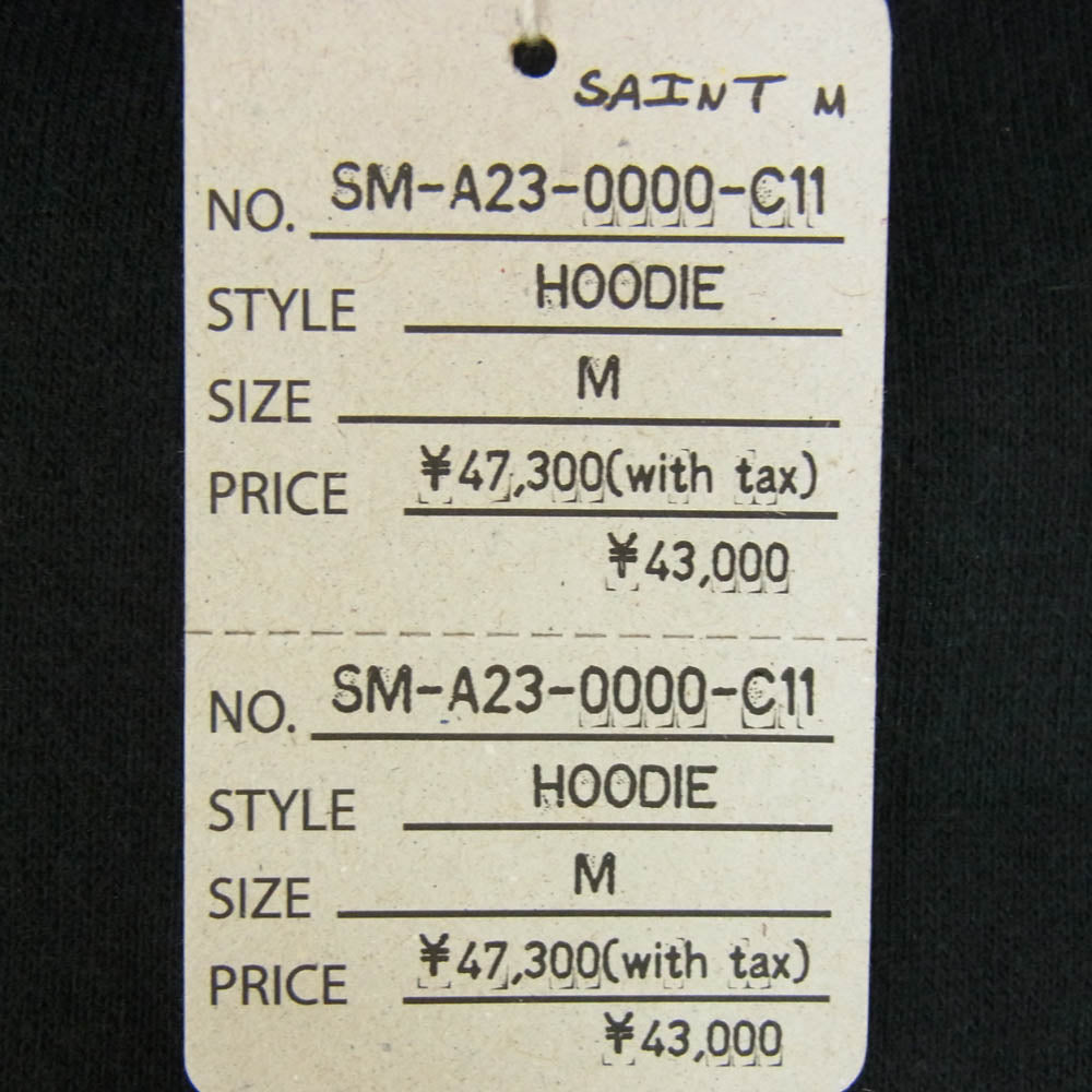 SAINT MICHAEL セントマイケル 23AW SM-A23-0000-C11 SA_CRW SWT SKULL スカル プリント プルオーバー パーカー ブラック系 M【極上美品】【中古】