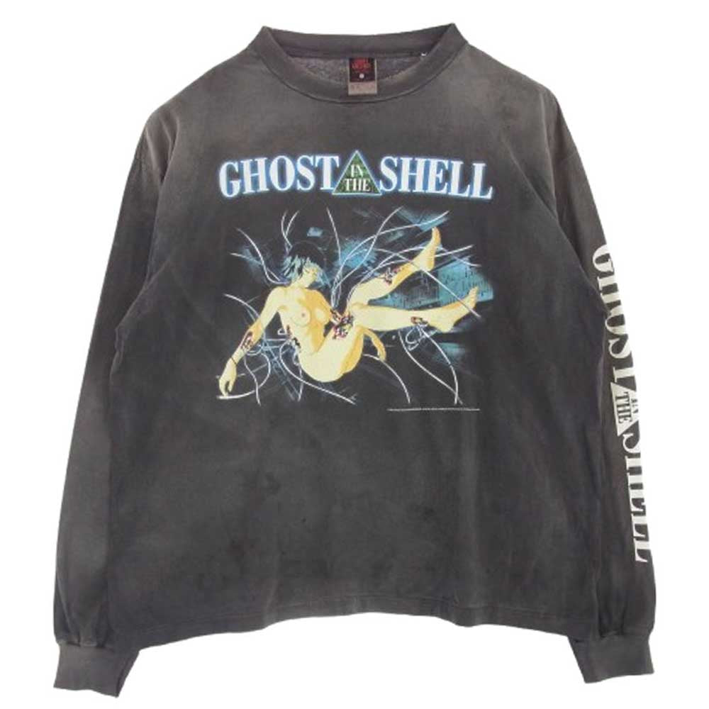 SAINT MICHAEL セントマイケル 24AW SM-YS1-0000-C34 攻殻機動隊 GHOST IN THE SHELL LS TEE ILYA GITS プリント エイジング加工 長袖 Tシャツ XLサイズ グレー系 XL【極上美品】【中古】