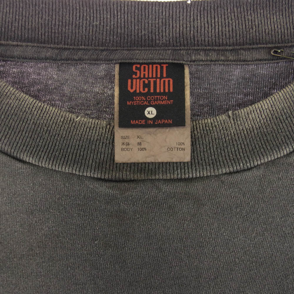 SAINT MICHAEL セントマイケル 24AW SM-YS1-0000-C34 攻殻機動隊 GHOST IN THE SHELL LS TEE ILYA GITS プリント エイジング加工 長袖 Tシャツ XLサイズ グレー系 XL【極上美品】【中古】