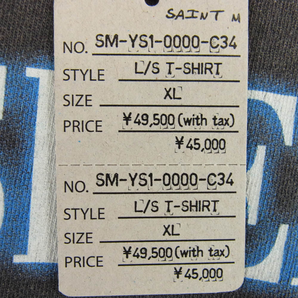 SAINT MICHAEL セントマイケル 24AW SM-YS1-0000-C34 攻殻機動隊 GHOST IN THE SHELL LS TEE ILYA GITS プリント エイジング加工 長袖 Tシャツ XLサイズ グレー系 XL【極上美品】【中古】