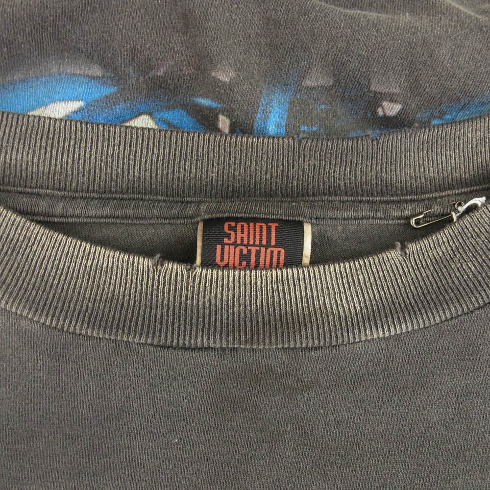 SAINT MICHAEL セントマイケル 24AW SM-YS1-0000-C34 攻殻機動隊 GHOST IN THE SHELL LS TEE ILYA GITS プリント エイジング加工 長袖 Tシャツ Lサイズ グレー系 L【極上美品】【中古】