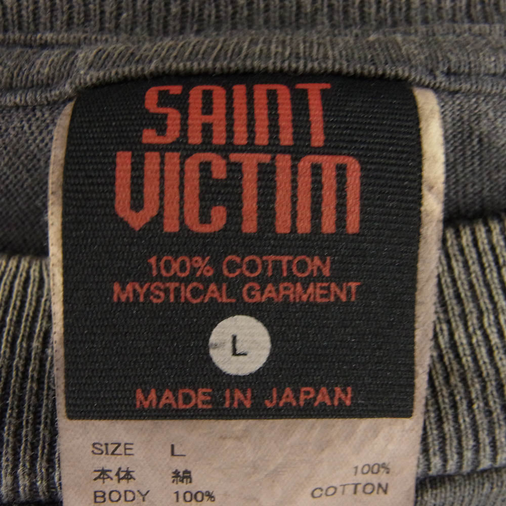 SAINT MICHAEL セントマイケル 24AW SM-YS1-0000-C34 攻殻機動隊 GHOST IN THE SHELL LS TEE ILYA GITS プリント エイジング加工 長袖 Tシャツ Lサイズ グレー系 L【極上美品】【中古】