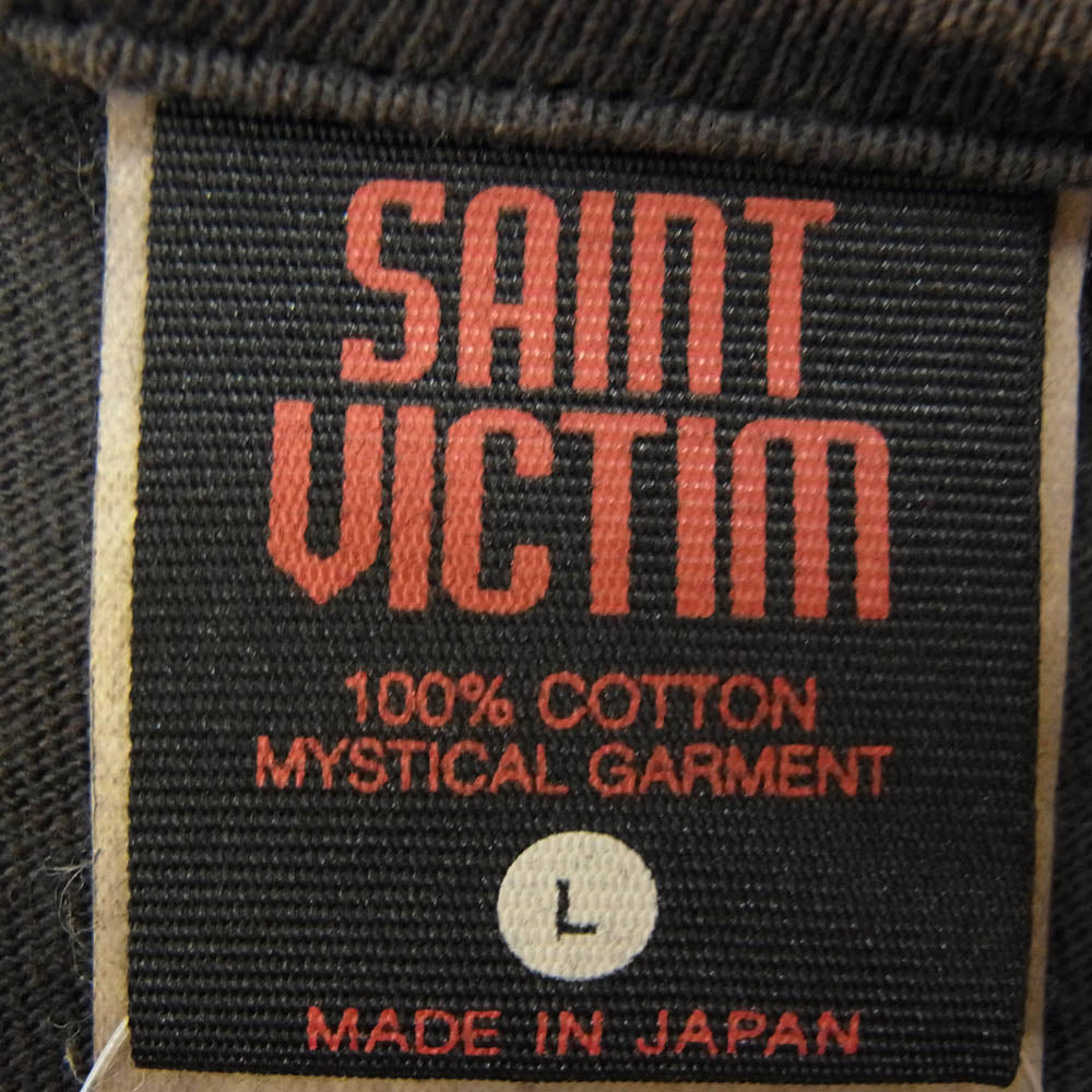 SAINT MICHAEL セントマイケル 24AW SM-YS1-0000-C30 PT_LS TEE PLUTO プルートゥ ダメージ加工 プリント 長袖 Tシャツ グレー系 L【極上美品】【中古】