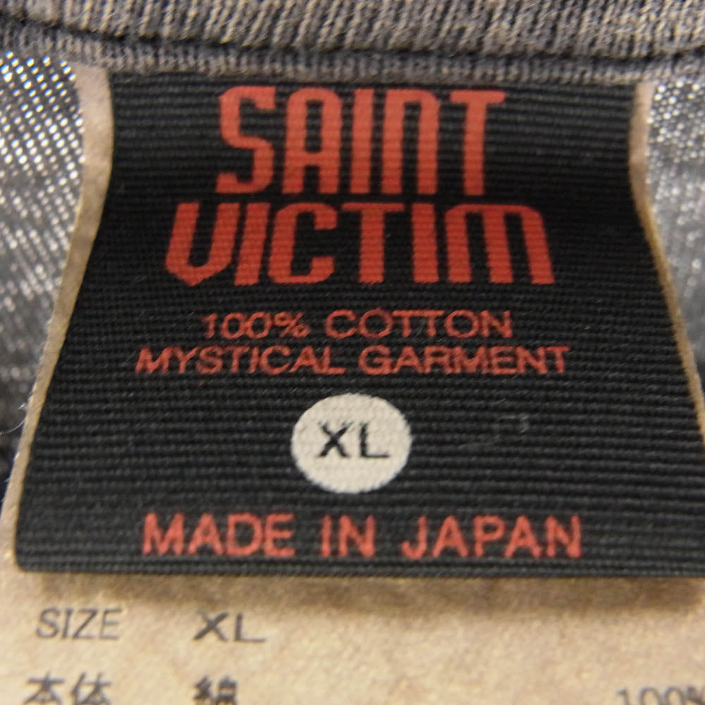 SAINT MICHAEL セントマイケル 24AW SM-YS1-0000-C30 PT_LS TEE PLUTO プルートゥ ダメージ加工 プリント 長袖 Tシャツ XLサイズ グレー系 XL【極上美品】【中古】