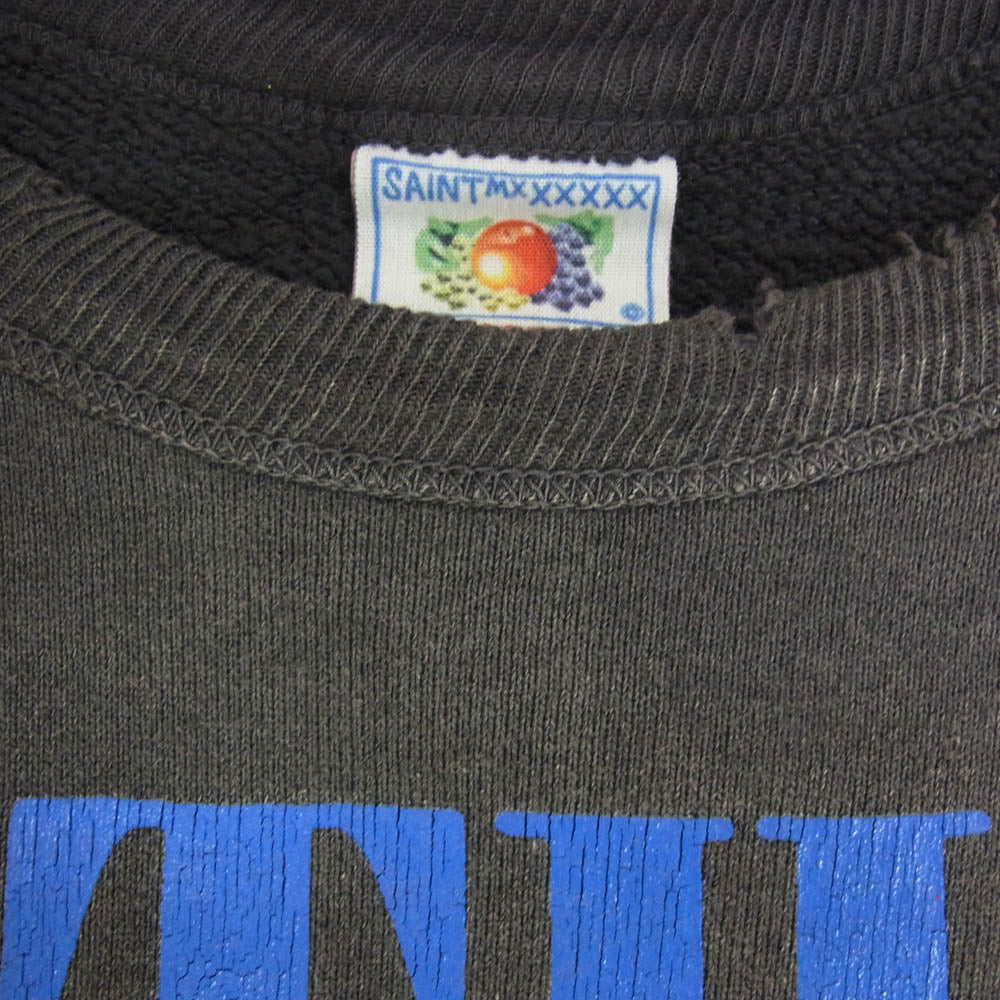 SAINT MICHAEL セントマイケル 24AW SM-YS1-0000-C36 Kosuke Kawamura コウスケ カワムラ 河村康輔 CREW SWEAT NOTHING IMP ヴィンテージ加工 クルーネック スウェット ブラック系 L【中古】