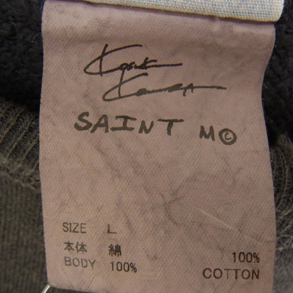 SAINT MICHAEL セントマイケル 24AW SM-YS1-0000-C36 Kosuke Kawamura コウスケ カワムラ 河村康輔 CREW SWEAT NOTHING IMP ヴィンテージ加工 クルーネック スウェット ブラック系 L【中古】