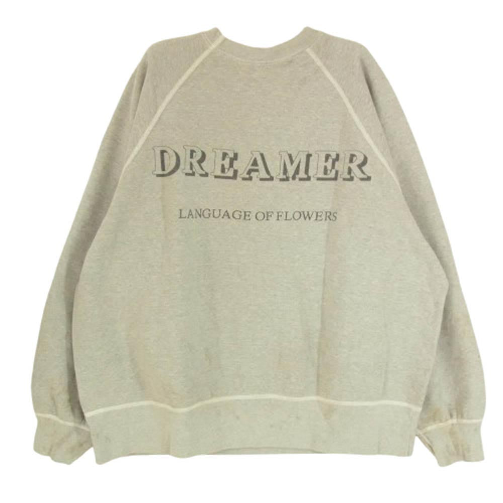 SAINT MICHAEL セントマイケル SM-YS1-0000-032 CREW SWT FLOWER ヴィンテージ加工 フラワー クルーネック スウェット グレー系 XL【極上美品】【中古】
