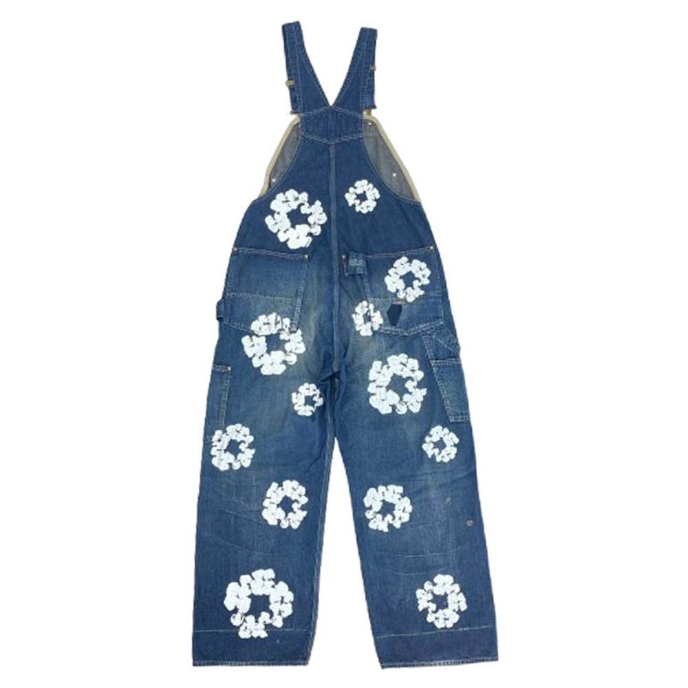 SAINT MICHAEL セントマイケル 24AW SM-YS1-0000-C52 DENIM TEARS DT_OVER ALL WREATH 綿花 デニム オーバーオール インディゴブルー系 S【極上美品】【中古】