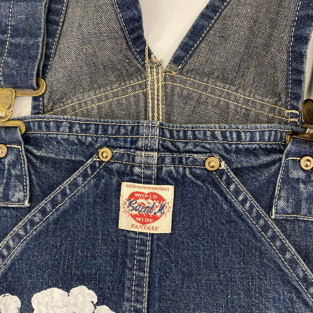 SAINT MICHAEL セントマイケル 24AW SM-YS1-0000-C52 DENIM TEARS DT_OVER ALL WREATH 綿花 デニム オーバーオール インディゴブルー系 S【極上美品】【中古】