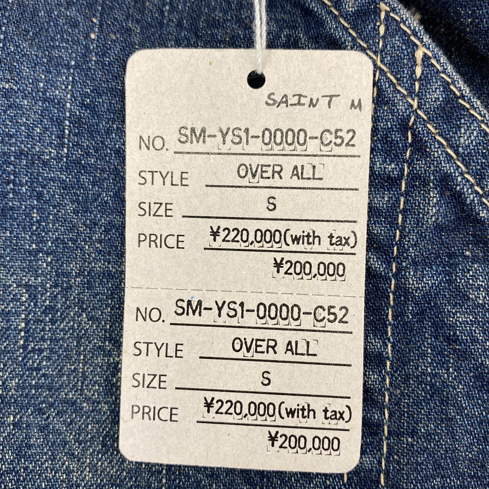 SAINT MICHAEL セントマイケル 24AW SM-YS1-0000-C52 DENIM TEARS DT_OVER ALL WREATH 綿花 デニム オーバーオール インディゴブルー系 S【極上美品】【中古】