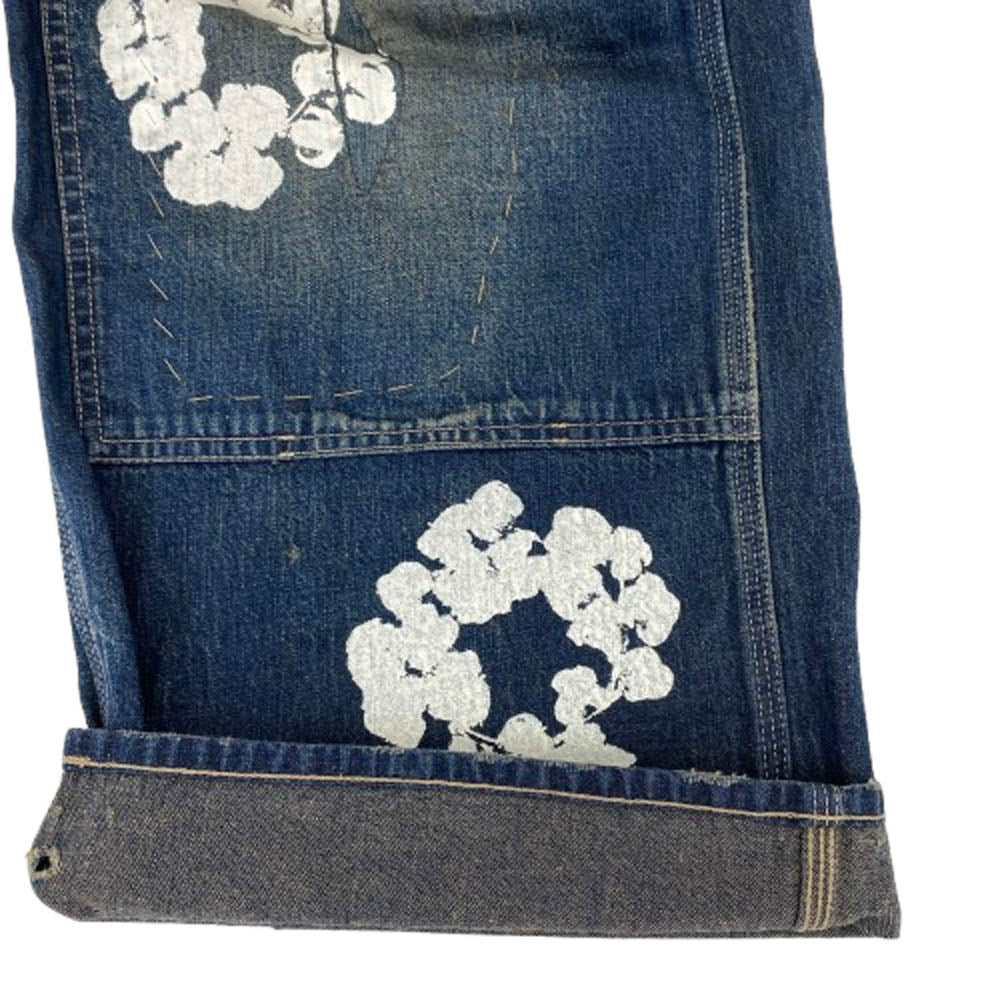 SAINT MICHAEL セントマイケル 24AW SM-YS1-0000-C52 DENIM TEARS DT_OVER ALL WREATH 綿花 デニム オーバーオール インディゴブルー系 S【極上美品】【中古】
