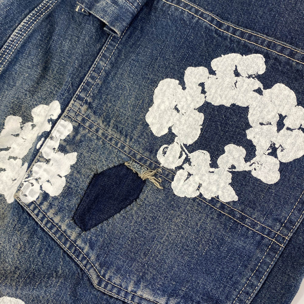 SAINT MICHAEL セントマイケル 24AW SM-YS1-0000-C52 DENIM TEARS DT_OVER ALL WREATH 綿花 デニム オーバーオール インディゴブルー系 S【極上美品】【中古】