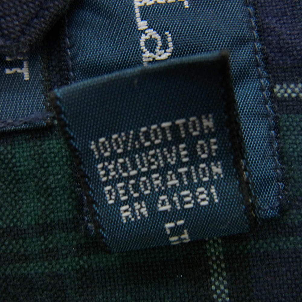POLO RALPH LAUREN ポロ・ラルフローレン 刺繍 ボタンダウン 長袖 チェック シャツ グリーン系 XXL【中古】