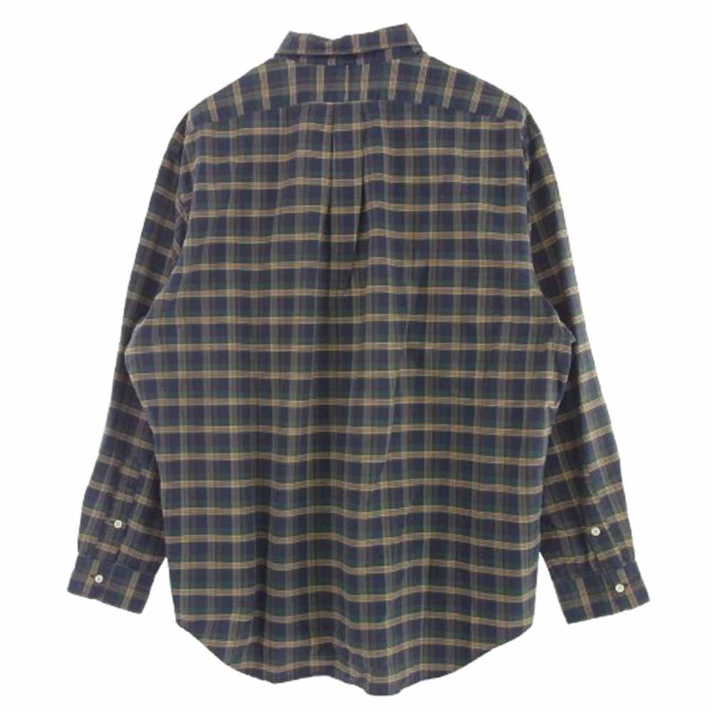 POLO RALPH LAUREN ポロ・ラルフローレン 刺繍 ボタンダウン 長袖 チェック シャツ グリーン系 XL【中古】