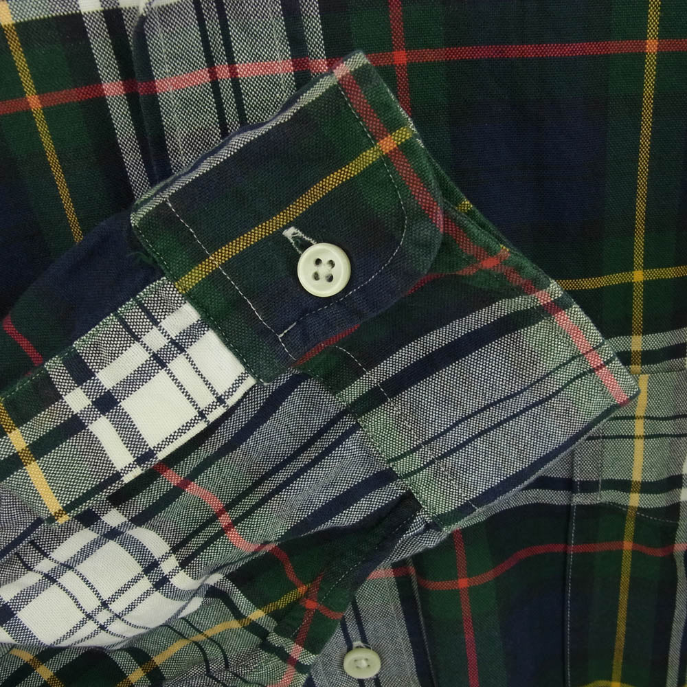 POLO RALPH LAUREN ポロ・ラルフローレン 刺繍 ボタンダウン 長袖 チェック シャツ グリーン系 3XLT【中古】