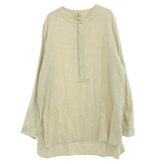 snowpeak スノーピーク SH-18AU005 バンドカラー 長袖 シャツ オフホワイト系 XXL【中古】