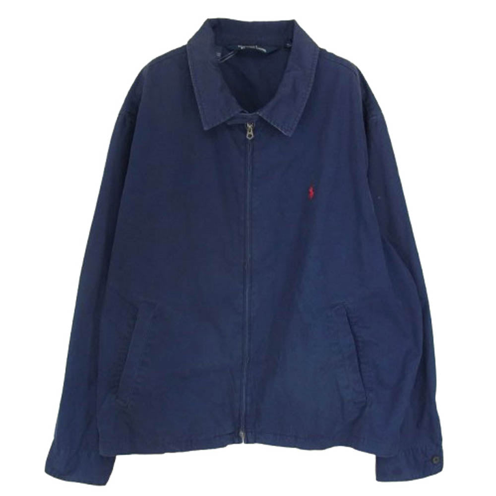 POLO RALPH LAUREN ポロ・ラルフローレン チンストラップ付き スイングトップ ジップアップ ブルゾン ハリントン ドリズラー ジャケット ネイビー系 3X【中古】