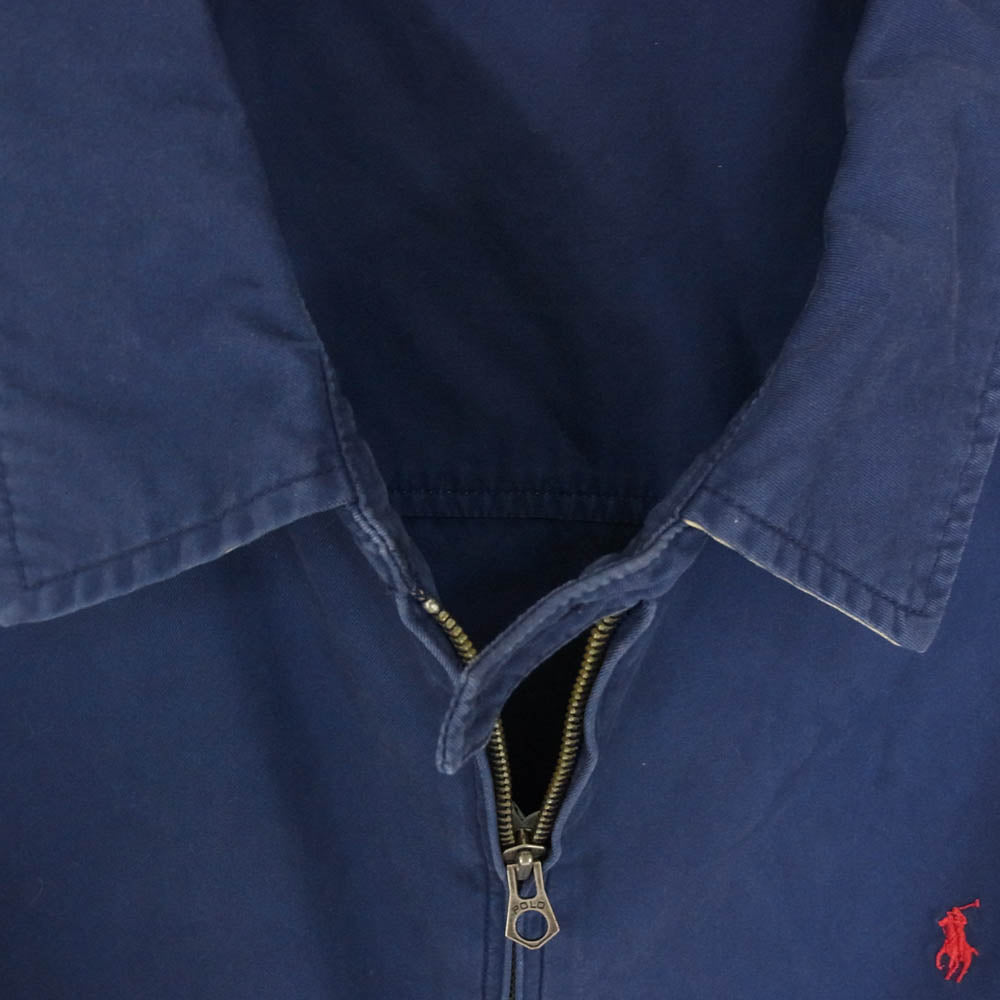 POLO RALPH LAUREN ポロ・ラルフローレン チンストラップ付き スイングトップ ジップアップ ブルゾン ハリントン ドリズラー ジャケット ネイビー系 3X【中古】
