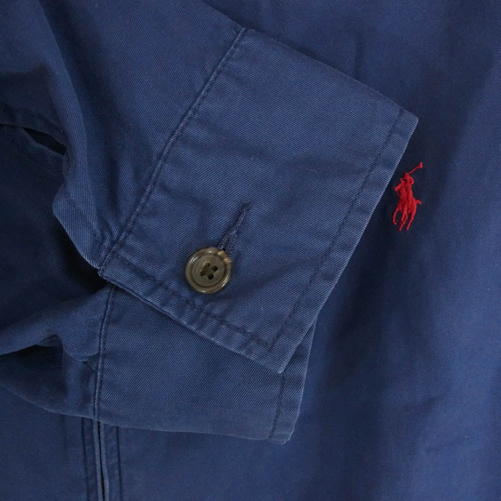 POLO RALPH LAUREN ポロ・ラルフローレン チンストラップ付き スイングトップ ジップアップ ブルゾン ハリントン ドリズラー ジャケット ネイビー系 3X【中古】
