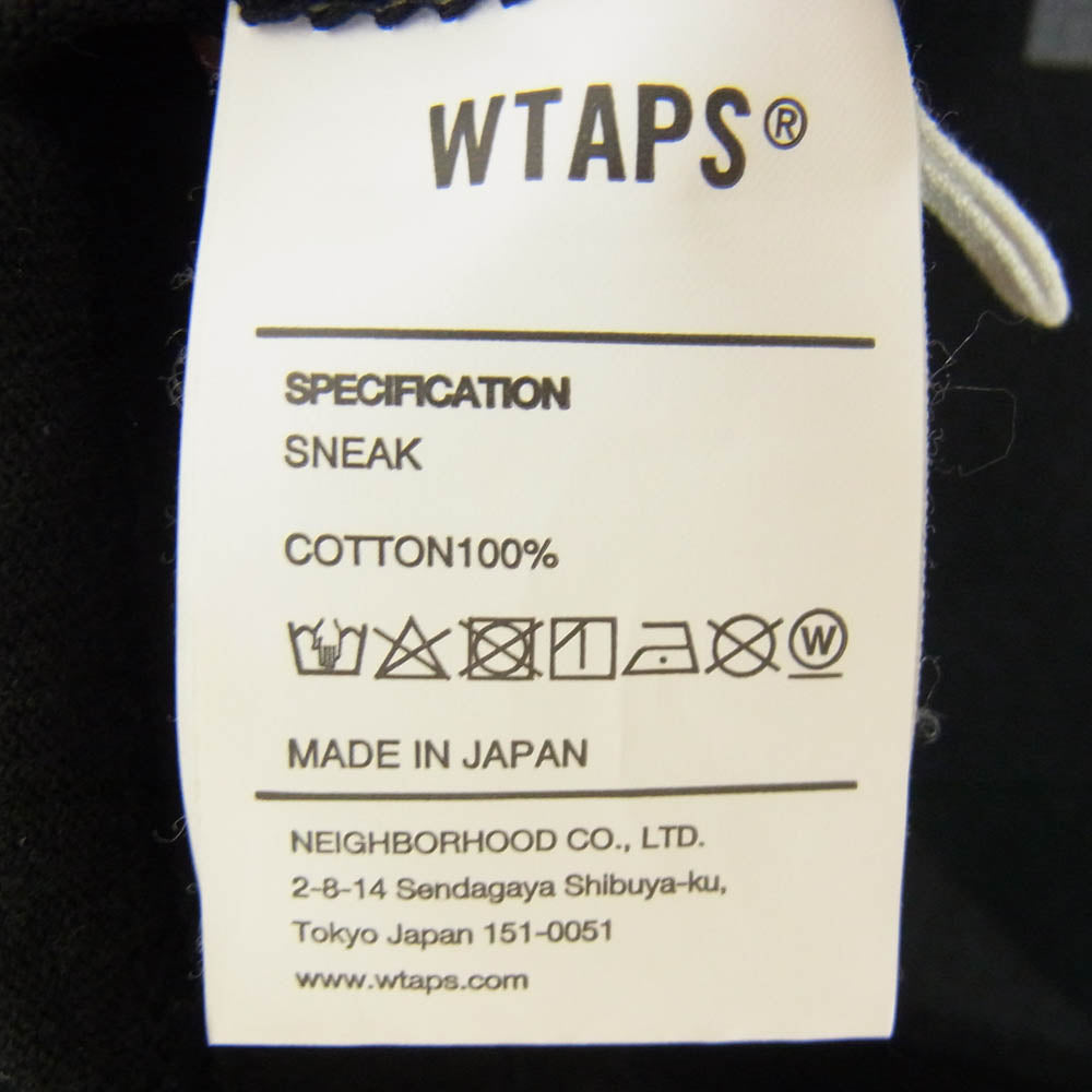WTAPS ダブルタップス SNEAK SIGN プリント Tシャツ BLACK ブラック系 X02【中古】