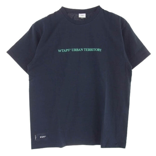 WTAPS ダブルタップス 23SS 231ATDT-STM03S WUT COTTON URBAN TERRITORY クルーネック 半袖 カットソー Tシャツ ネイビー系 02【極上美品】【中古】