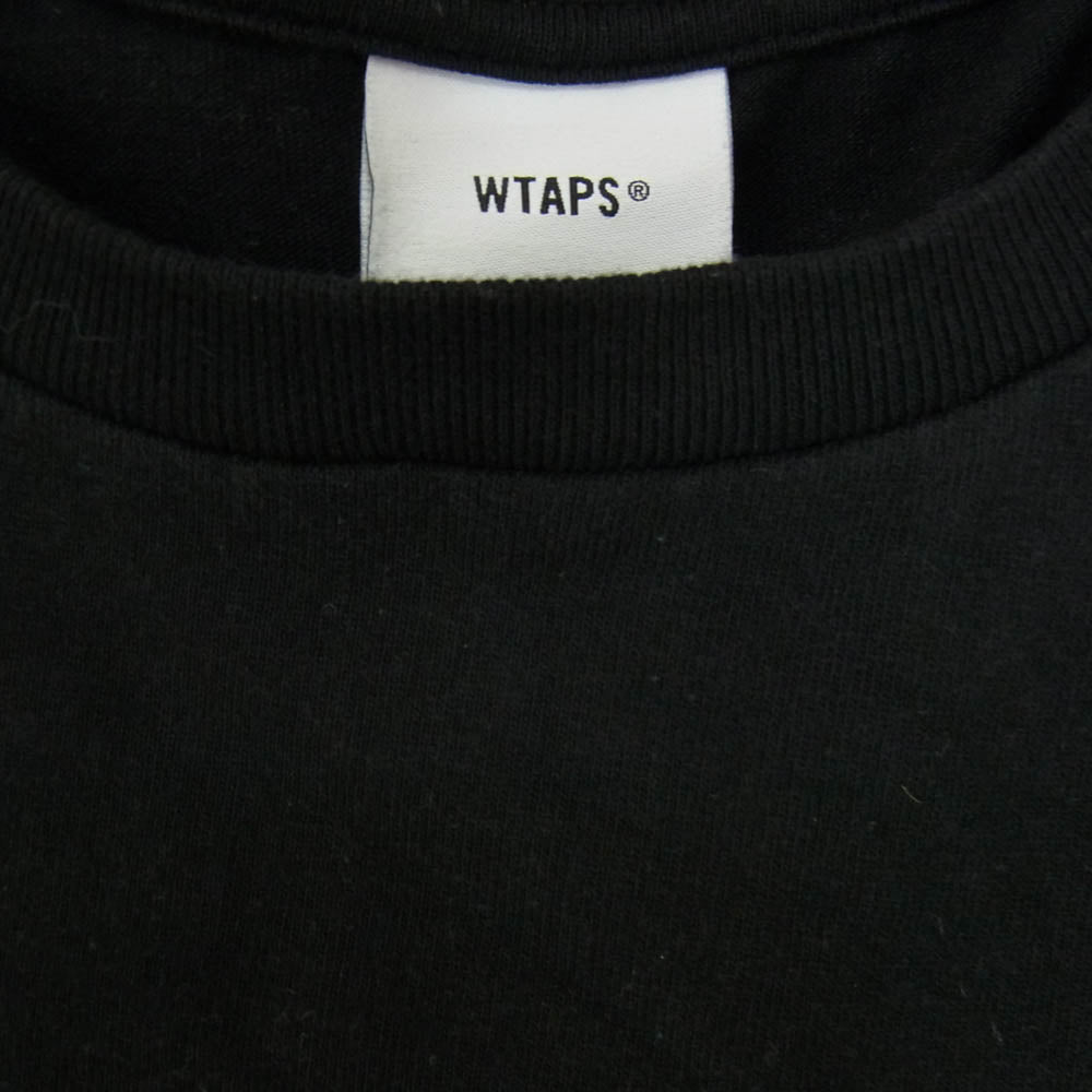 WTAPS ダブルタップス COLLEGE COTTON カレッジ コットン ロングスリーブ ロンT ブラック系 X02【中古】