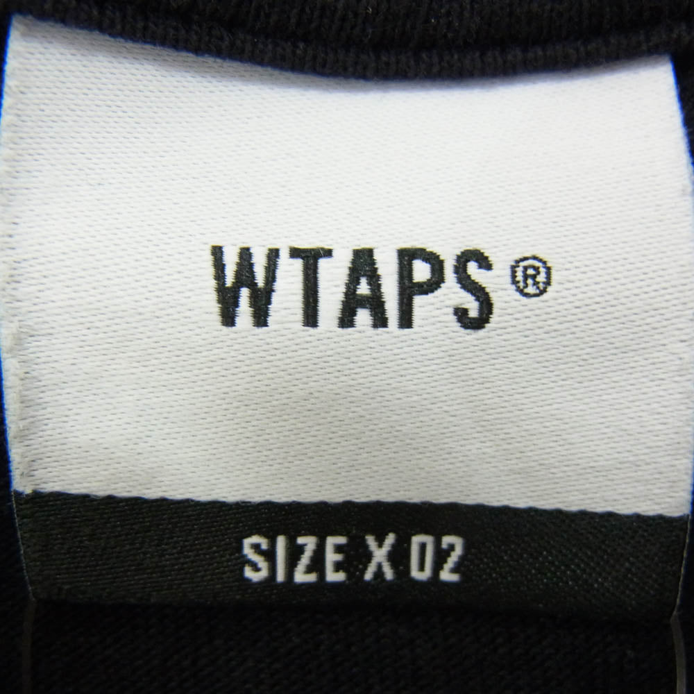 WTAPS ダブルタップス COLLEGE COTTON カレッジ コットン ロングスリーブ ロンT ブラック系 X02【中古】