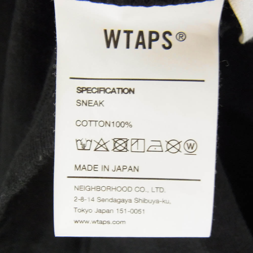 WTAPS ダブルタップス COLLEGE COTTON カレッジ コットン ロングスリーブ ロンT ブラック系 X02【中古】