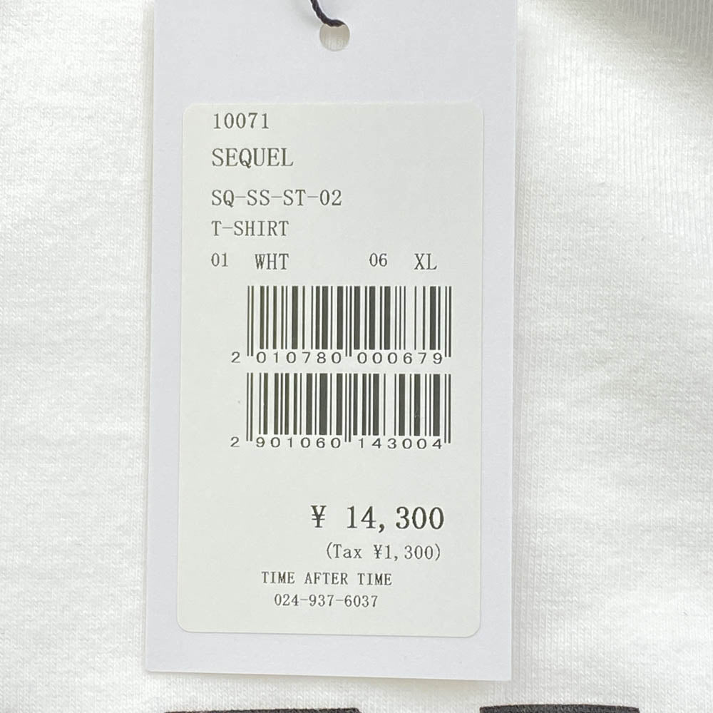 SEQUEL シークエル 23SS SQ-23SS-ST-02 T-SHIRT プリント Tシャツ WHITE ホワイト系 XL【新古品】【未使用】【中古】