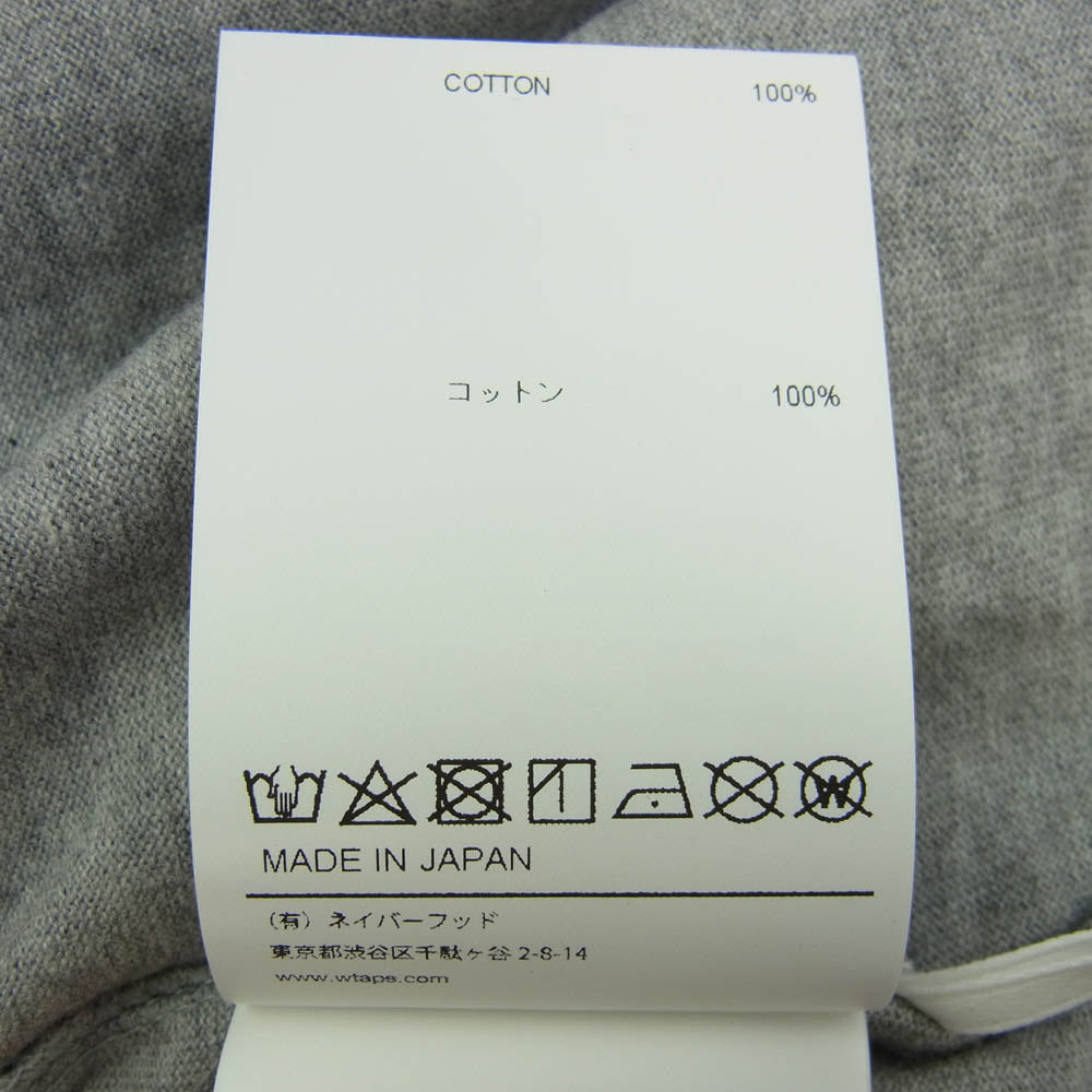 WTAPS ダブルタップス 24AW 242ATDT-CSM05 ACADEMY COTTON アカデミー コットン Tシャツ アッシュグレー グレー系 03【新古品】【未使用】【中古】
